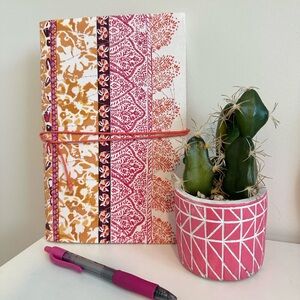 Anthropologie Patterned Journal and Cactus